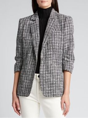 Cinq a Sept Khloe Tweed Blazer Black and White size 4